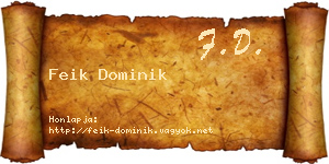 Feik Dominik névjegykártya